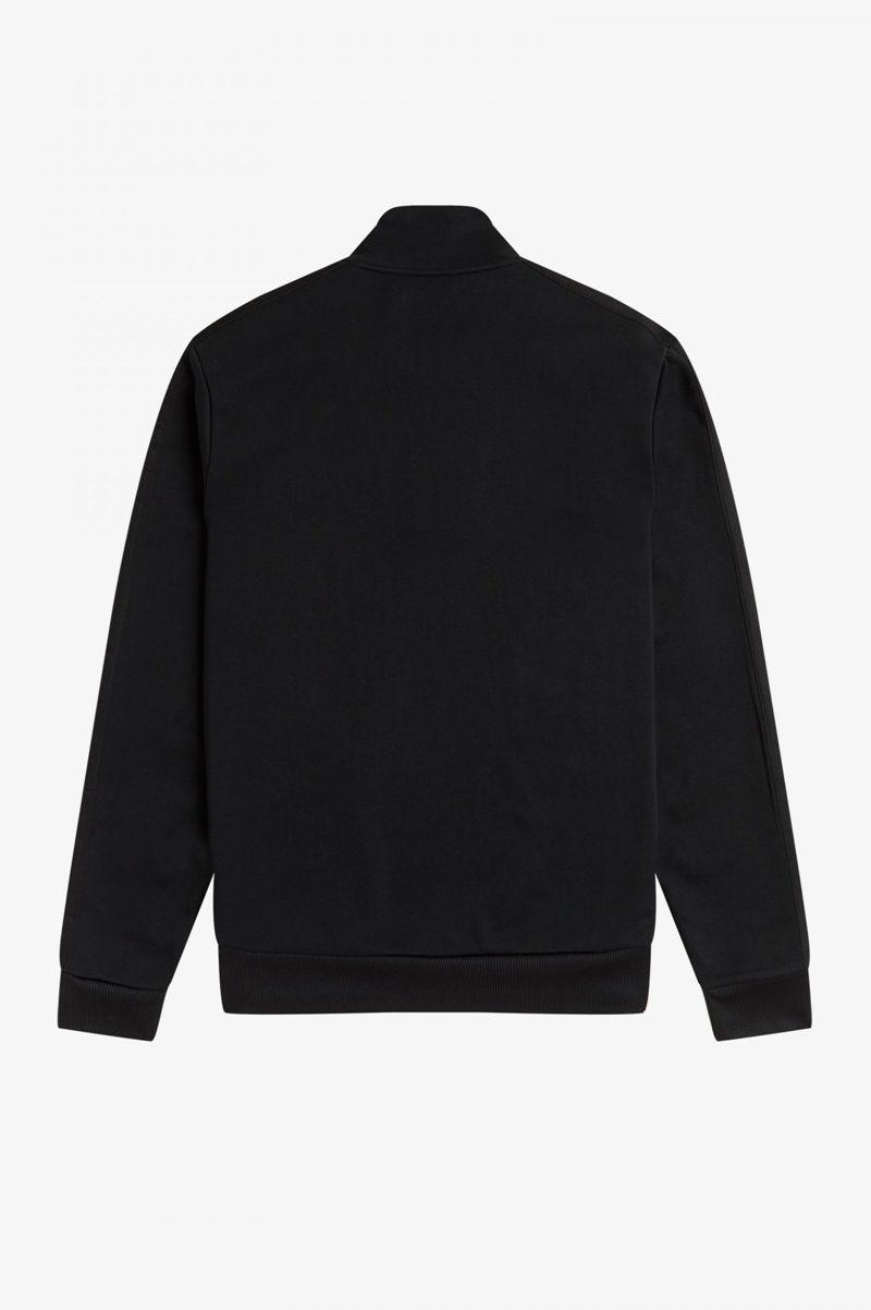 Black Fred Perry Tonal Tape Half Zip Men's Sweatshirts | PH 1620ILHS